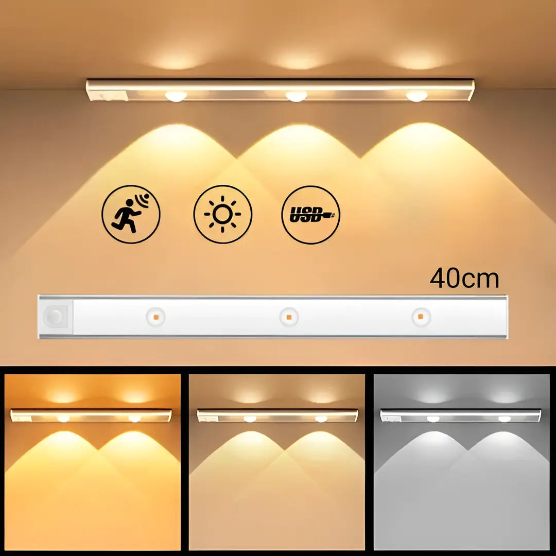 Luminária LED Ultra Fina com Sensor de Movimento