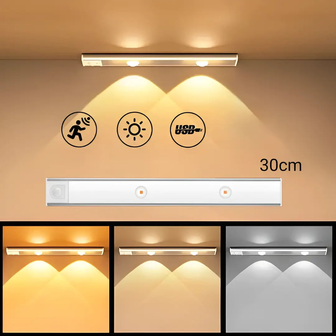 Luminária LED Ultra Fina com Sensor de Movimento