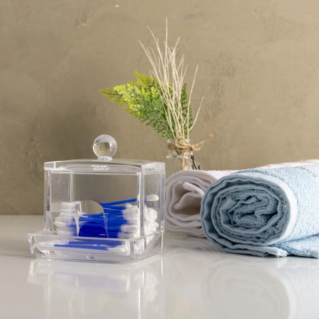 Kit Porta Algodão e Cotonete em Acrílico