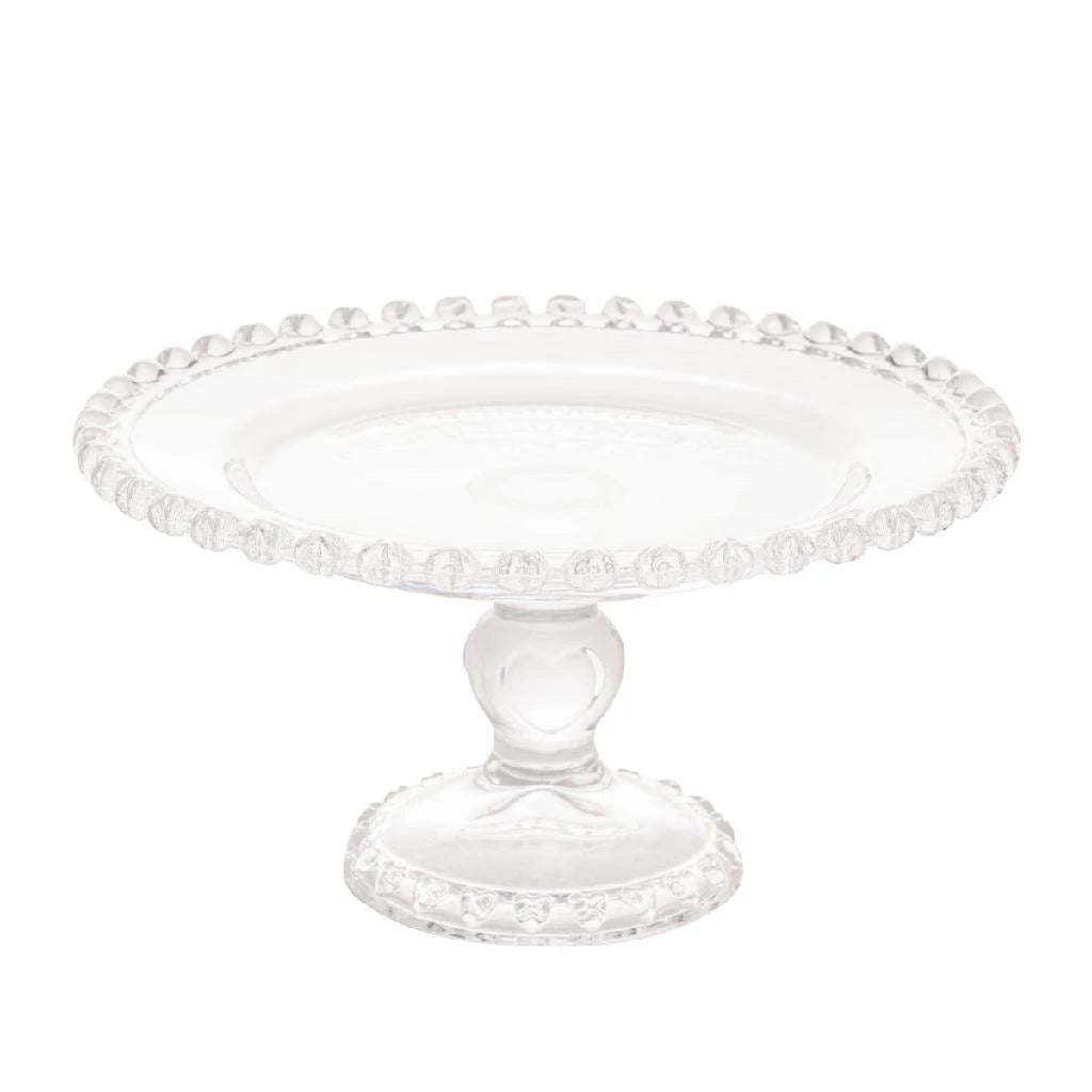 Prato de Bolo com Pé Boleira Porta Bolos e Doces Coração – Ideal para Festas e Aniversários