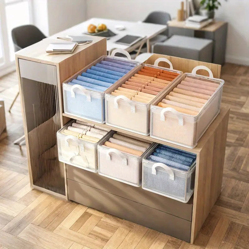 Kit Caixas de Armazenamento de Roupa de PVC – Grande Capacidade e Fácil Organização