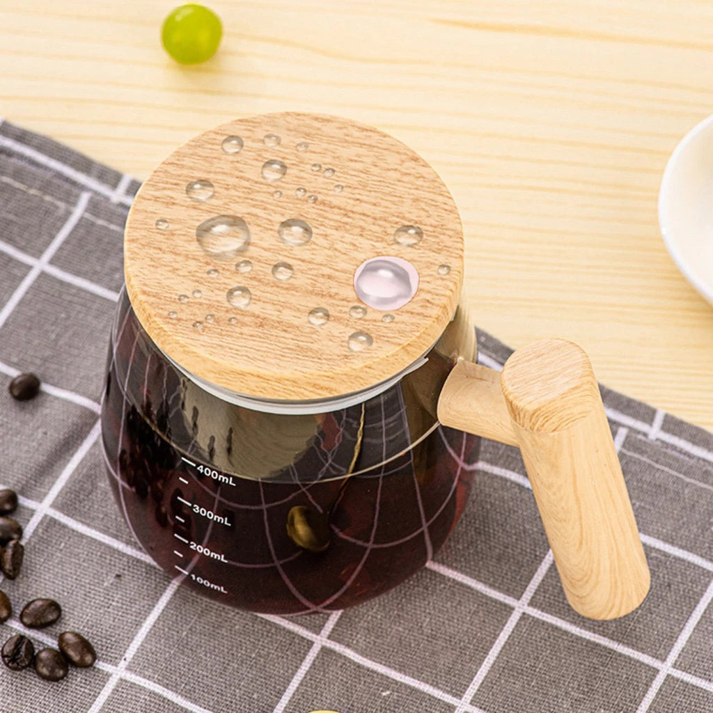 Caneca Elétrica de Mistura Automática Com Cabo De Madeira 400ml