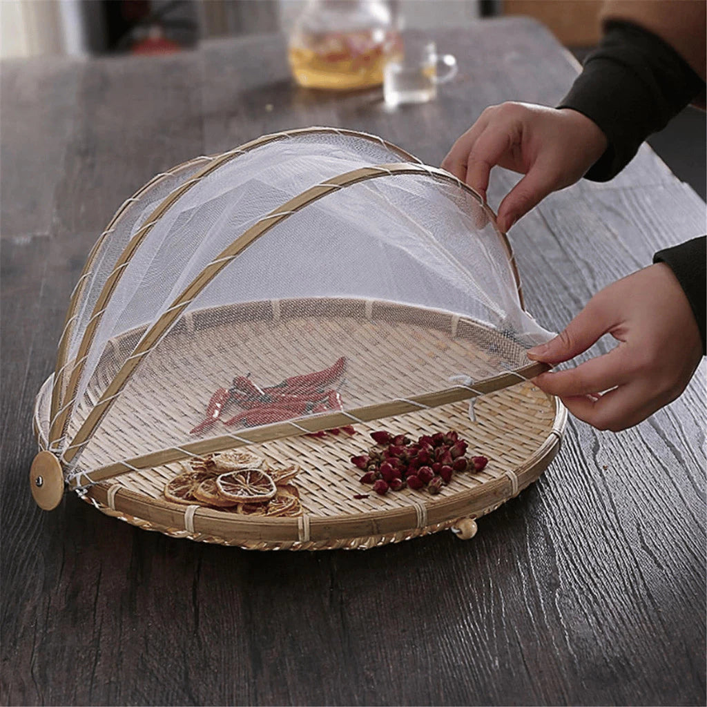 Cesto Porta Pães e Bolos com Cobertura Retrátil