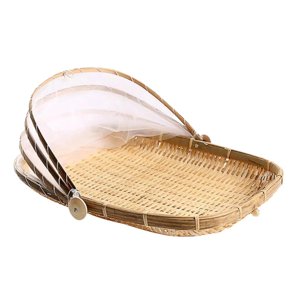 Cesto Porta Pães e Bolos com Cobertura Retrátil