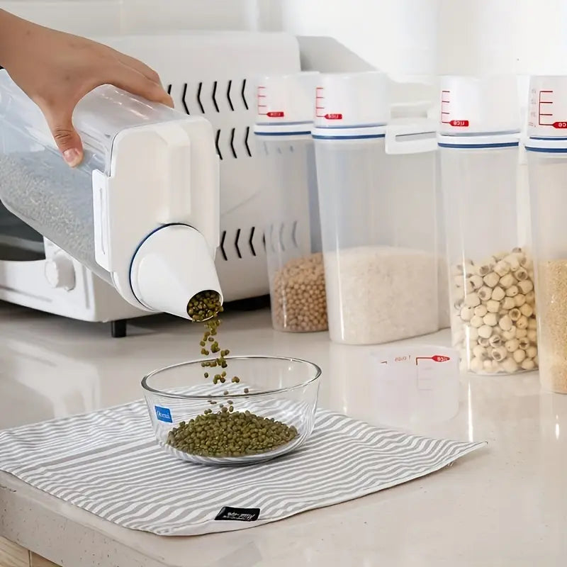 Kit 3 Potes Hermético 2L Com Medidor Organizador De Alimentos