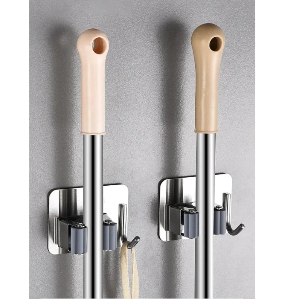 Kit 4 Suporte Metal Gancho Para Pendurar Vassoura Rodo Utensilios