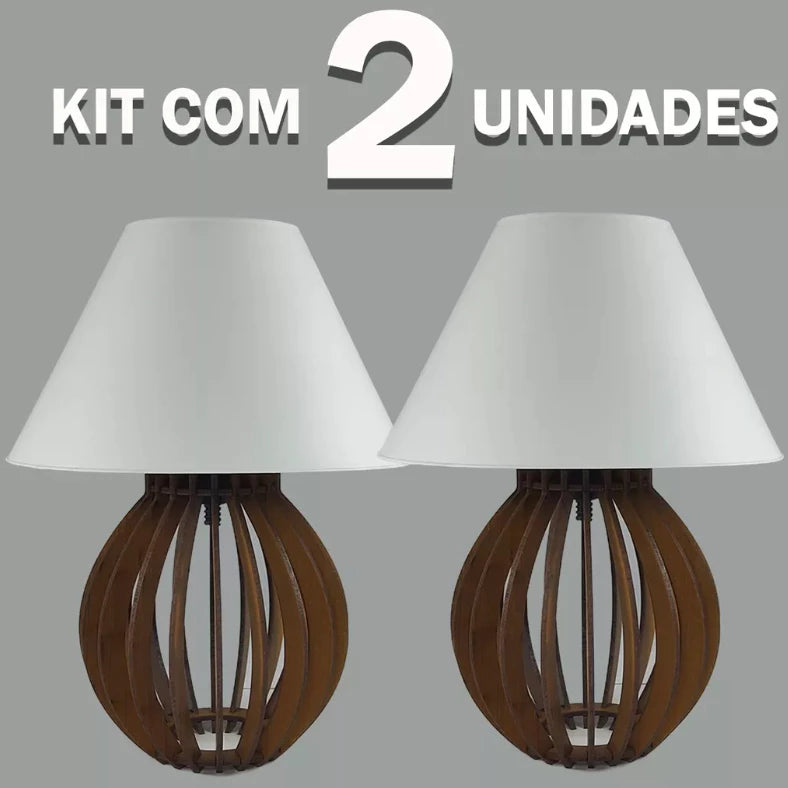 Kit 2 Abajures La Finesse com Cúpula – Elegância e Sofisticação para Sua Decoração