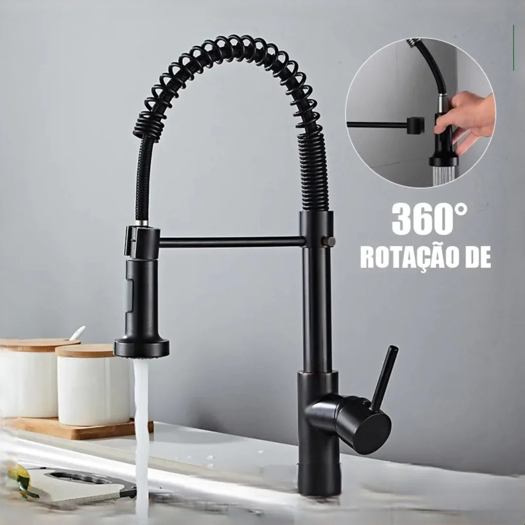 Torneira Gourmet com Chuveiro 360° - Sofisticação e Praticidade para Sua Cozinha
