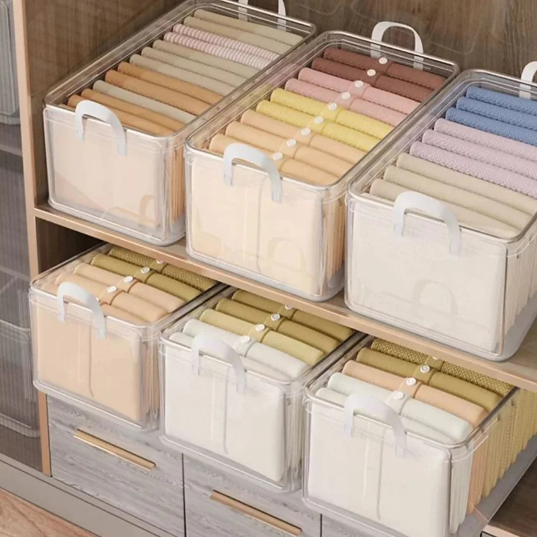Kit Caixas de Armazenamento de Roupa de PVC – Grande Capacidade e Fácil Organização
