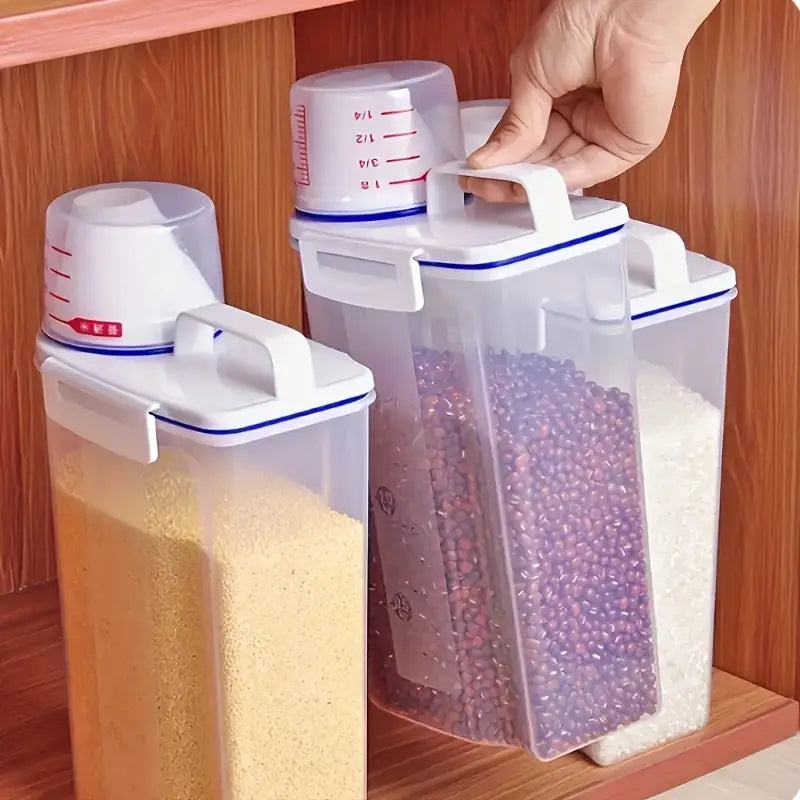 Kit 3 Potes Hermético 2L Com Medidor Organizador De Alimentos