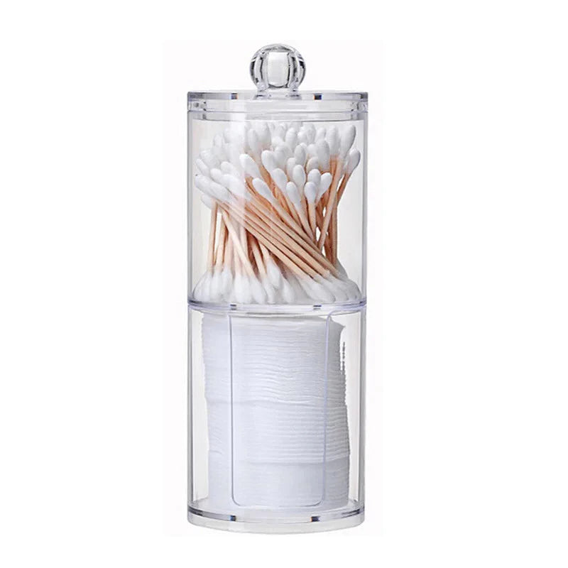 Porta Algodão e Cotonete Recipiente Duplo