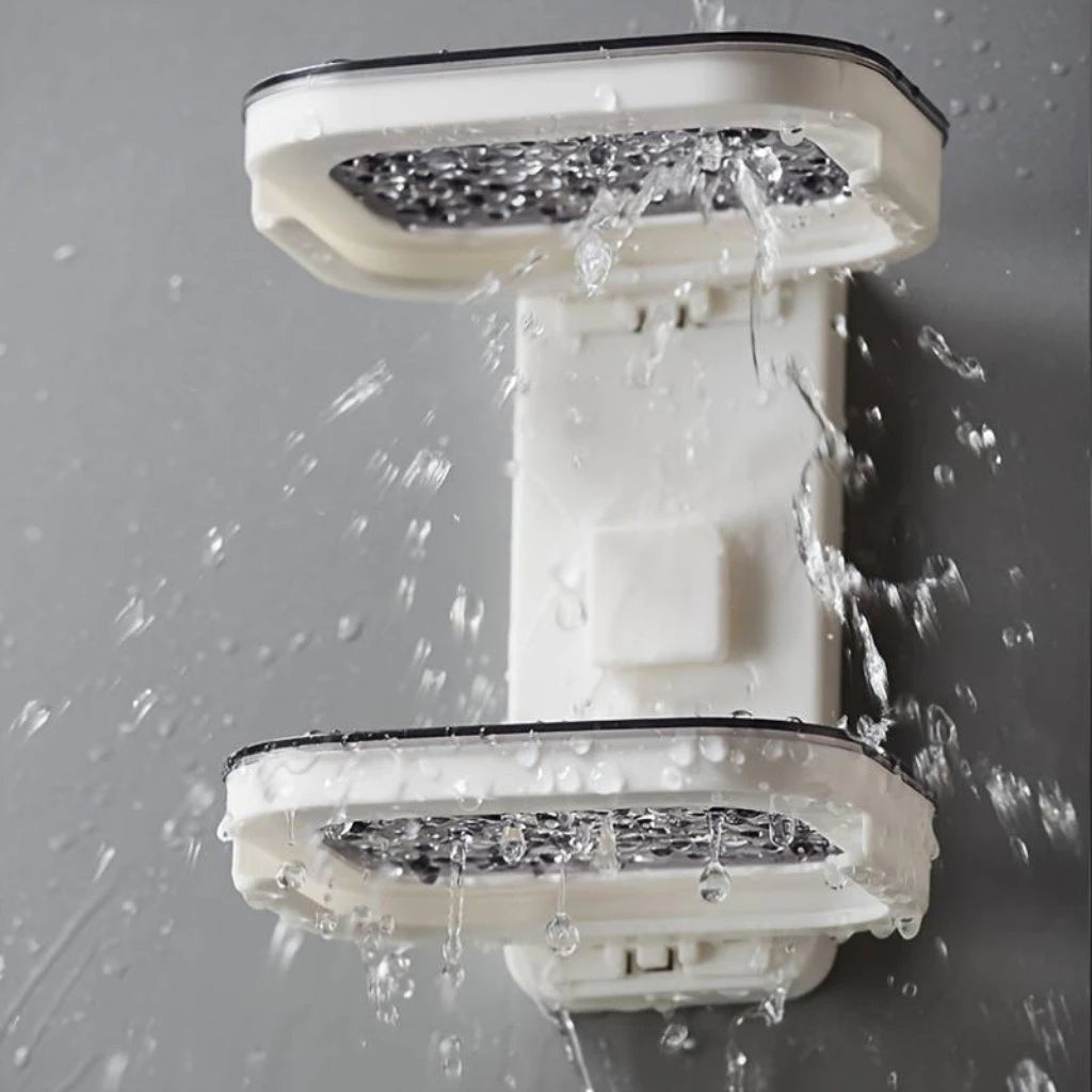 Saboneteira Adesiva de Parede Camada Dupla – Com Bandeja e Sem Perfuração