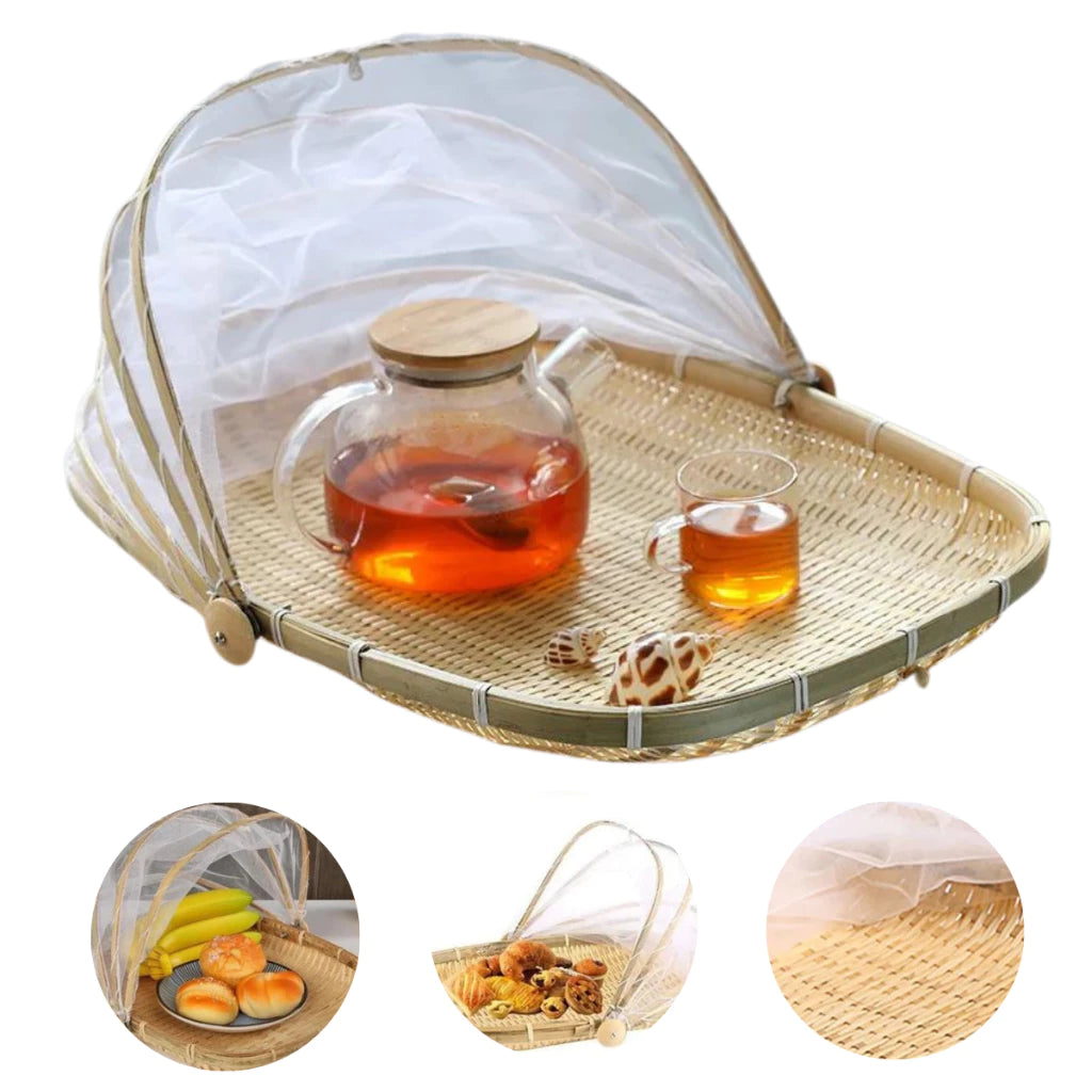 Cesto Porta Pães e Bolos com Cobertura Retrátil