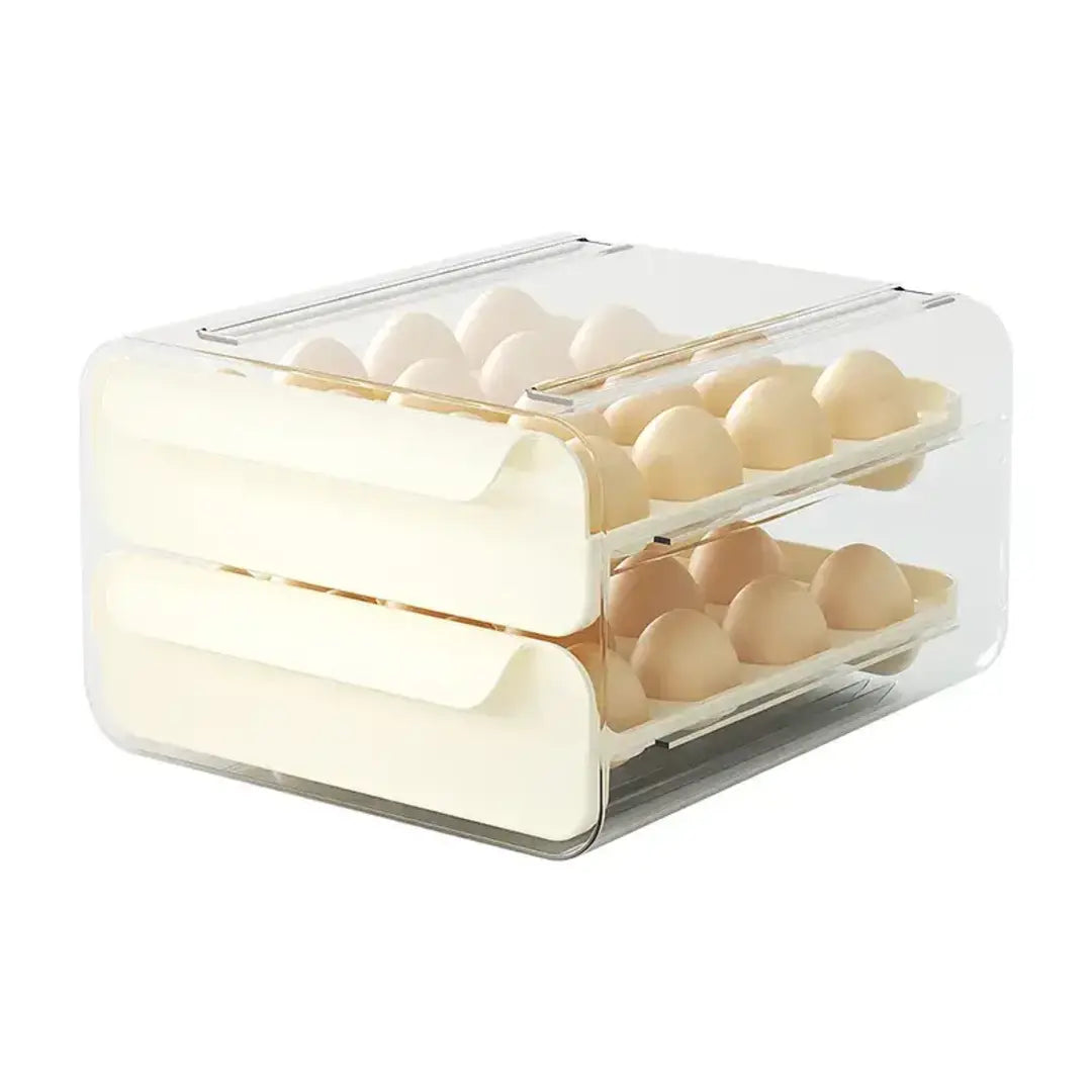 Organizador modular de ovos, gaveta dupla que facilita o acesso rápido e organizado.