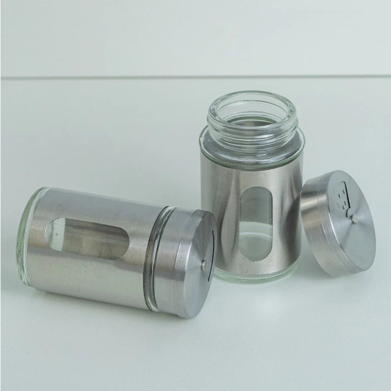 Porta Condimentos Temperos Inox 5 Pçs Com Suporte inox