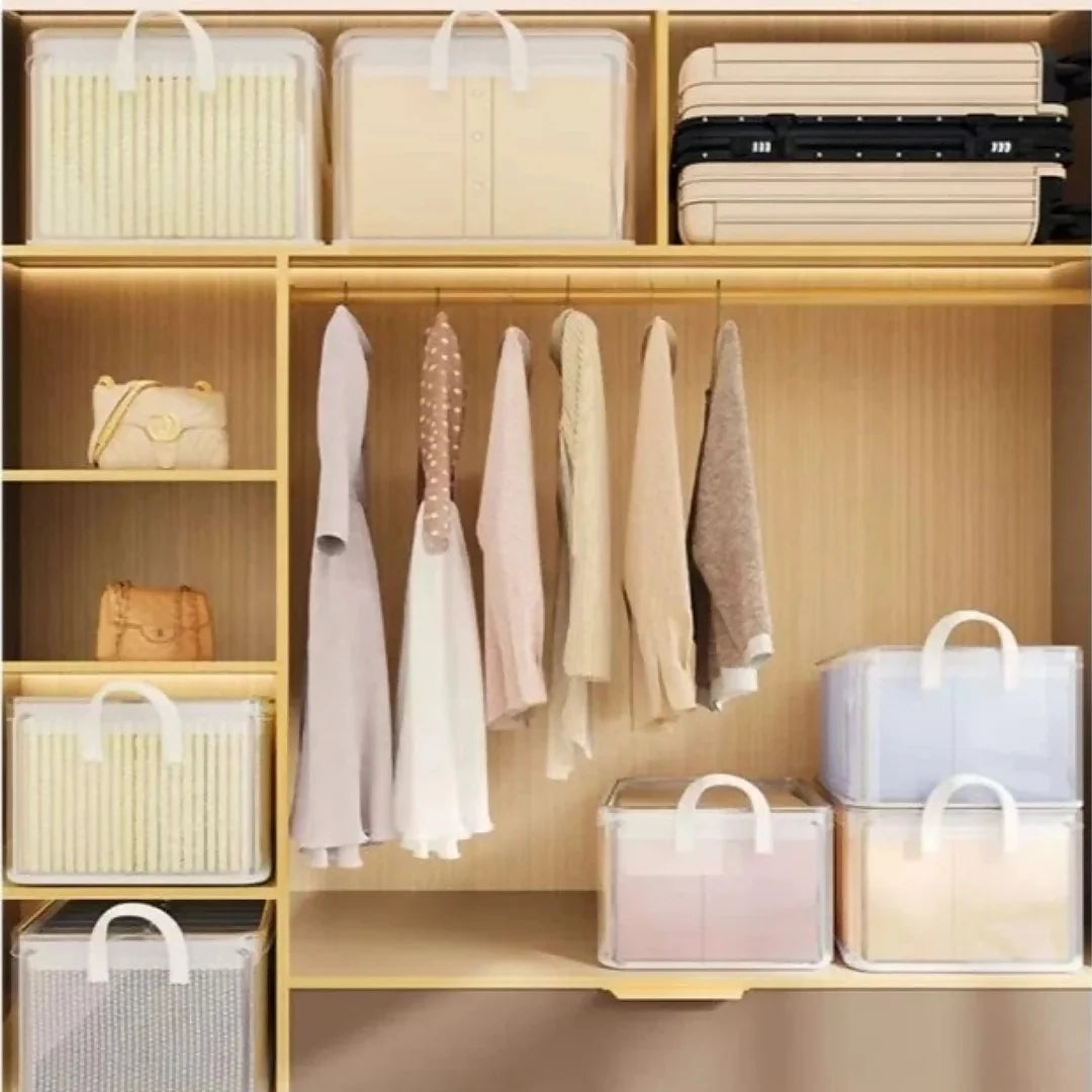 Kit Caixas de Armazenamento de Roupa de PVC – Grande Capacidade e Fácil Organização