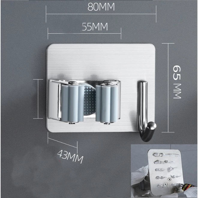 Kit 4 Suporte Metal Gancho Para Pendurar Vassoura Rodo Utensilios