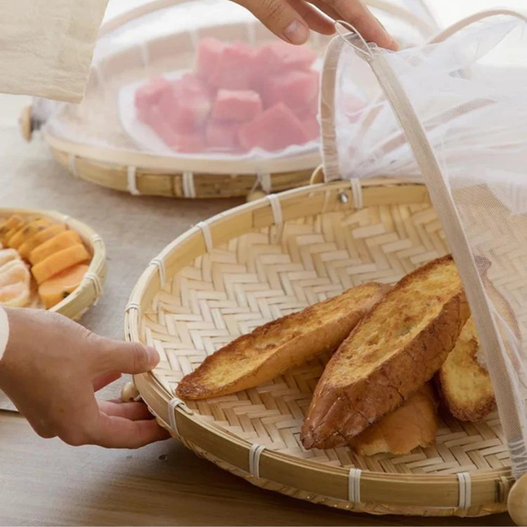 Cesto Porta Pães e Bolos com Cobertura Retrátil