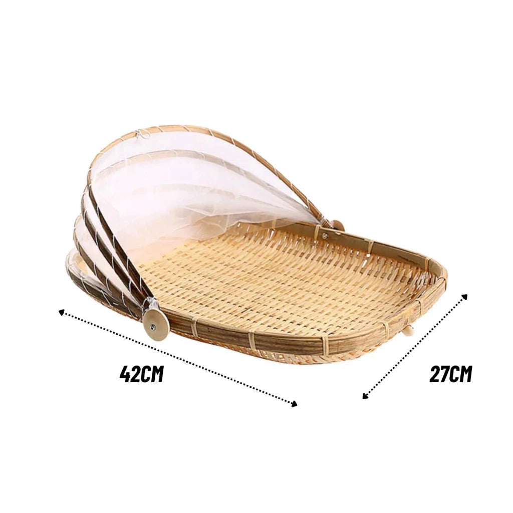 Cesto Porta Pães e Bolos com Cobertura Retrátil