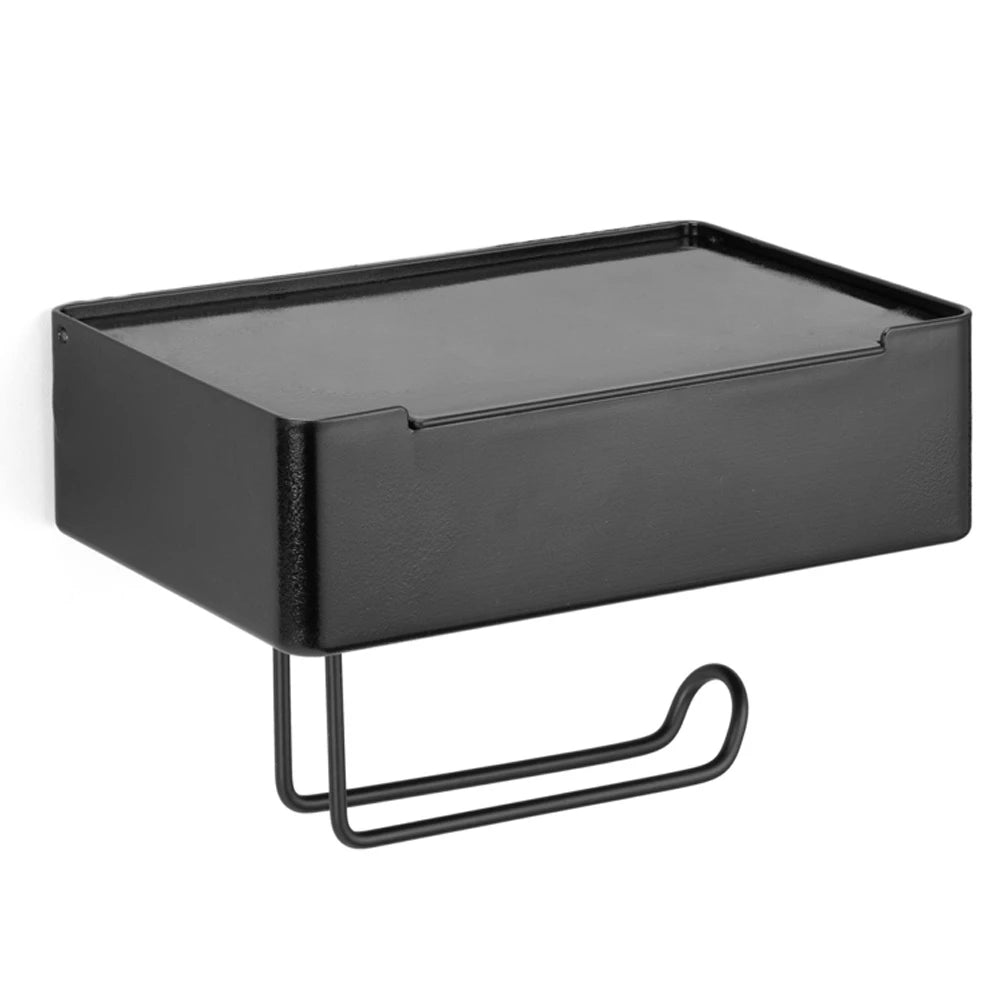 Suporte organizador de banheiro à prova d'água, com dupla abertura para papel higiênico e lenços umedecidos, e um nicho superior.