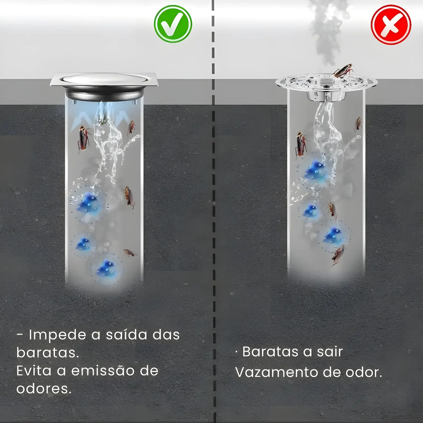 Ralo Click Inteligente 10x10 cm Inox