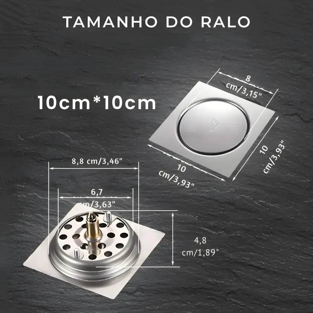 Ralo Click Inteligente 10x10 cm Inox