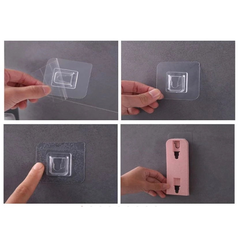 Saboneteira Dupla De Plastico Com Adesivo Parede