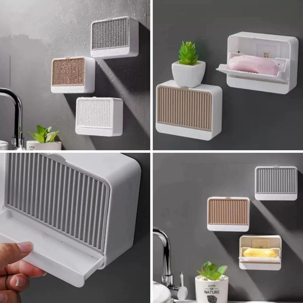 Saboneteira Suporte para Parede com Fixação Adesiva – Porta Sabonete Prático e Sem Perfuração