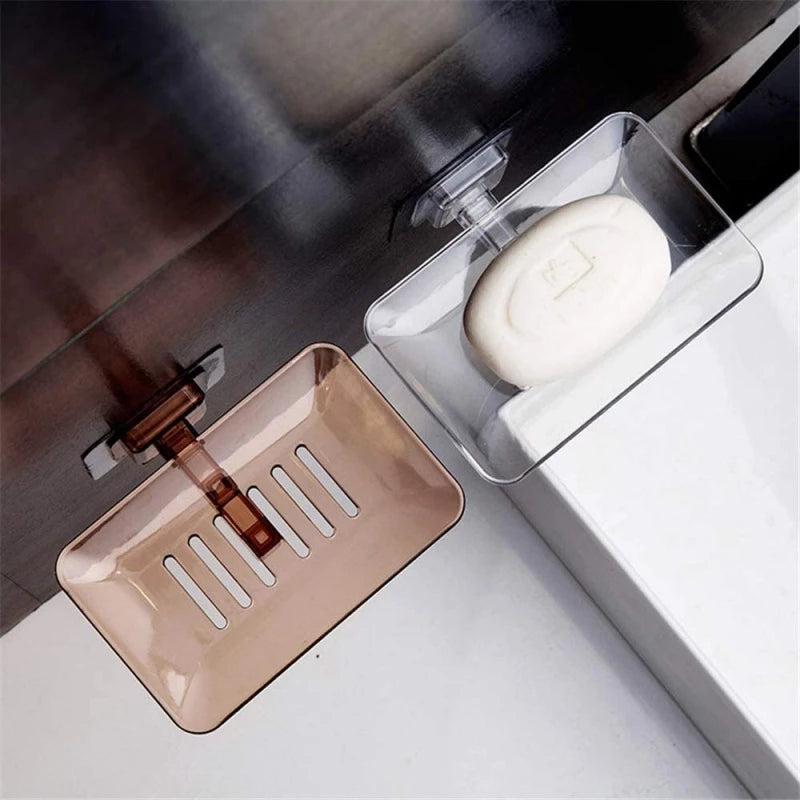 Suporte Porta Sabonete Vazado Transparente Parede Banheiro