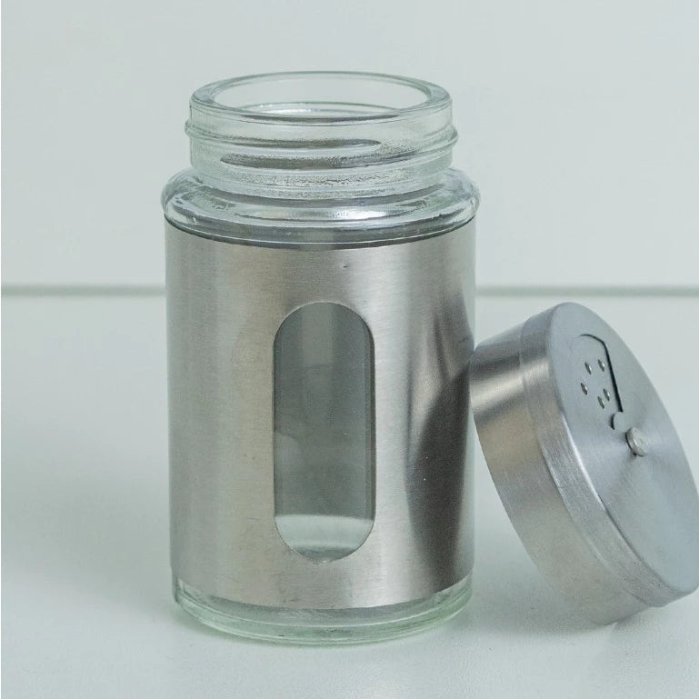 Porta Condimentos Temperos Inox 5 Pçs Com Suporte inox