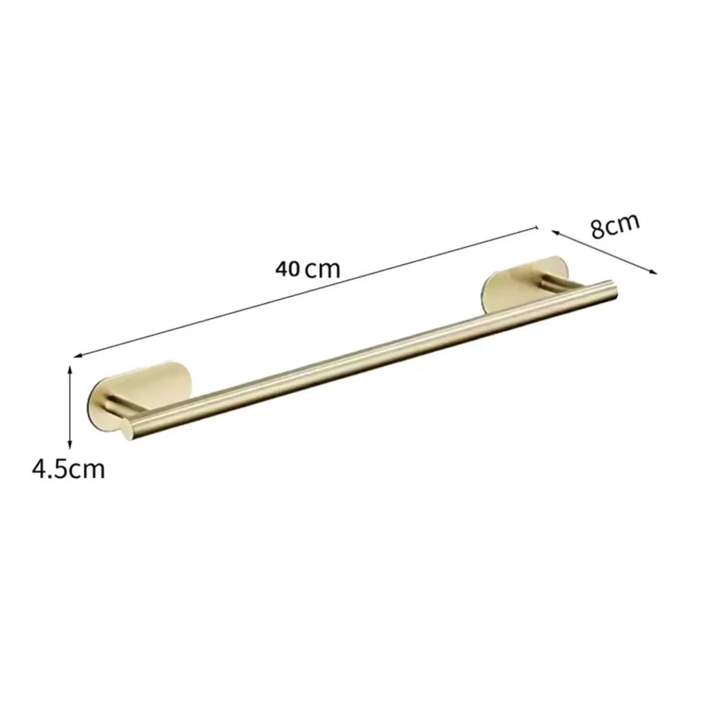 Kit Acessórios Banheiro Cabide Toalheiros Papeleira 4 Peças Dourado