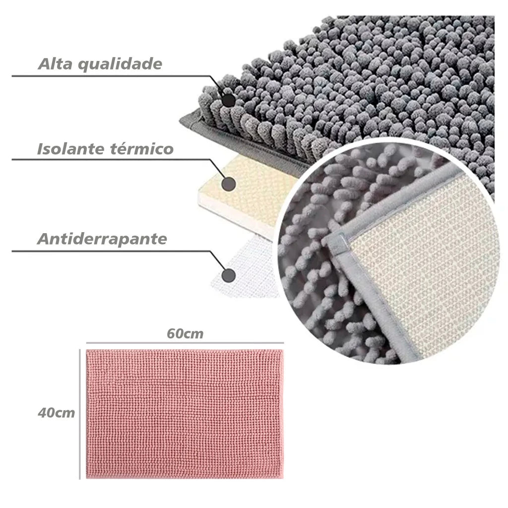 Tapete Para Banheiro de Microfibra Antiderrapante