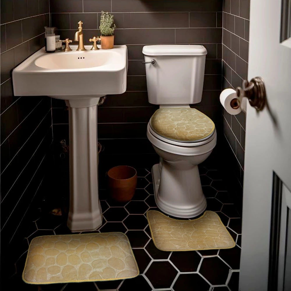 Jogo de Tapetes Banheiro Com 3 Peças | Conforto e Elegância