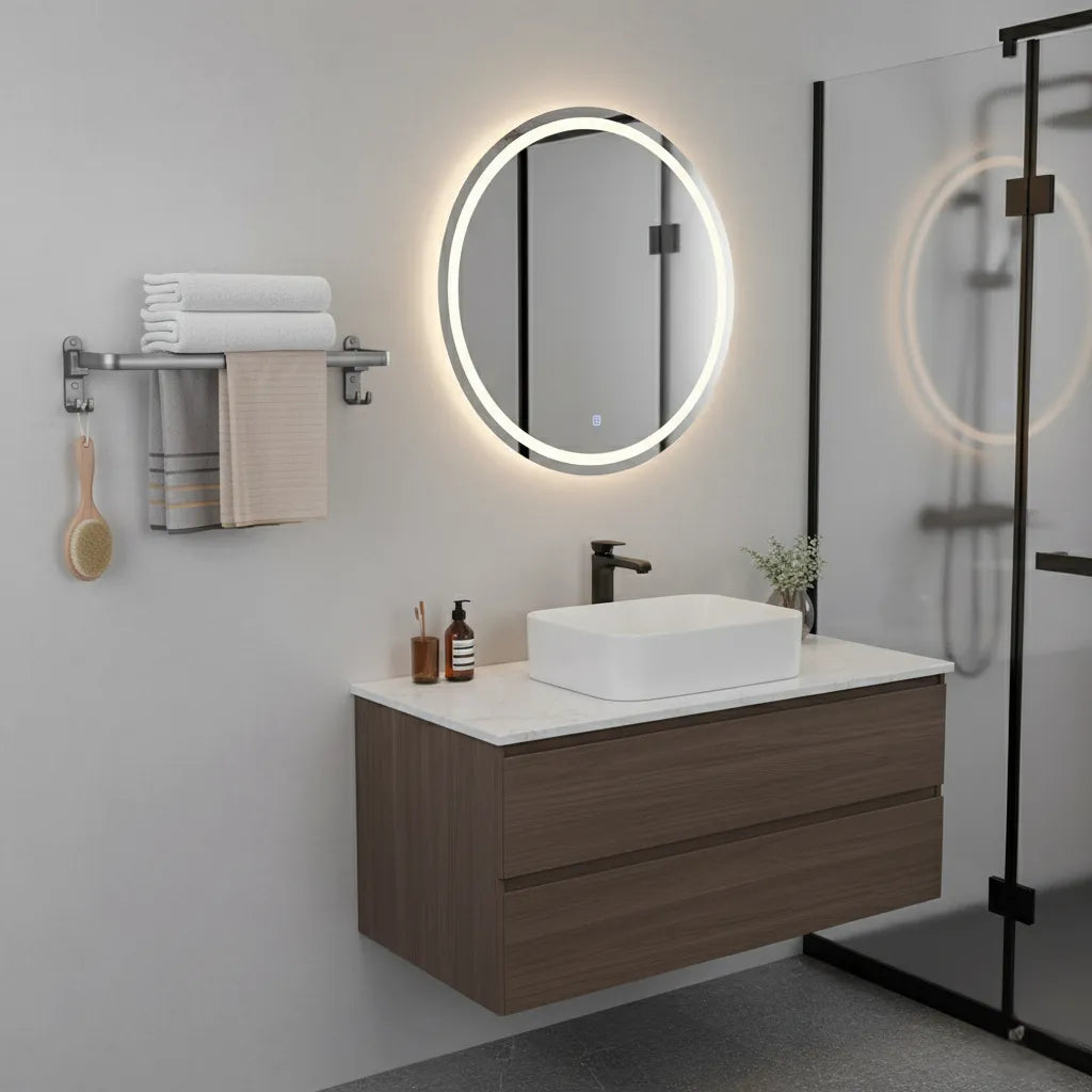 Toalheiro premium cinza com acabamento sofisticado