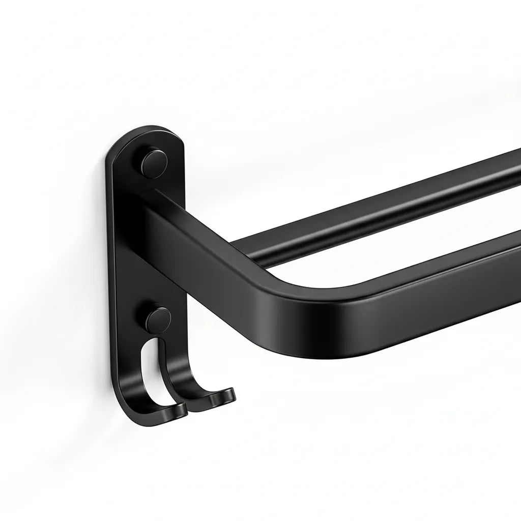 Toalheiro Banheiro Premium Sem Furos Preto