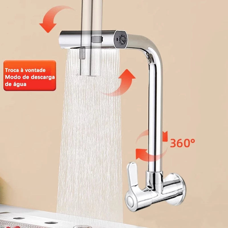 Torneira De Cozinha Cascata 360° Com 3 Funções