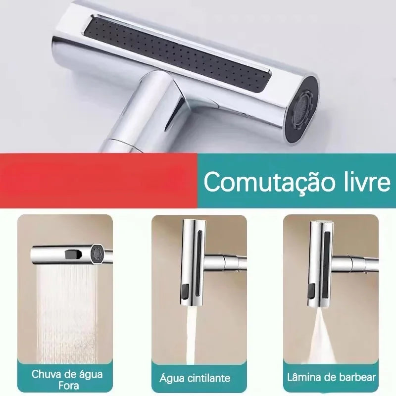 Torneira De Cozinha Cascata 360° Com 3 Funções