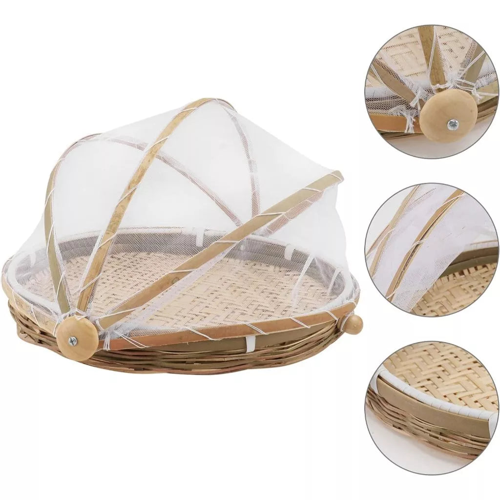 Cesto Porta Pães e Bolos com Cobertura Retrátil