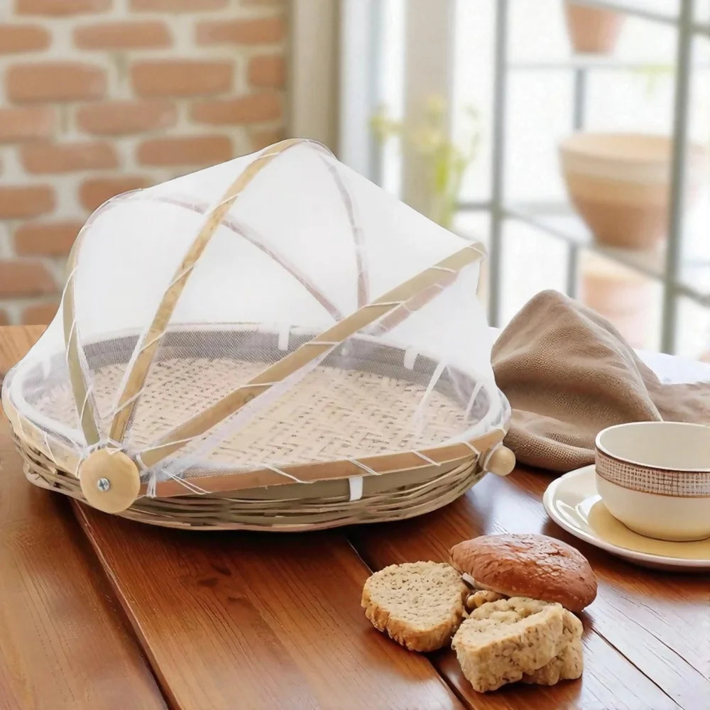 Cesto Porta Pães e Bolos com Cobertura Retrátil