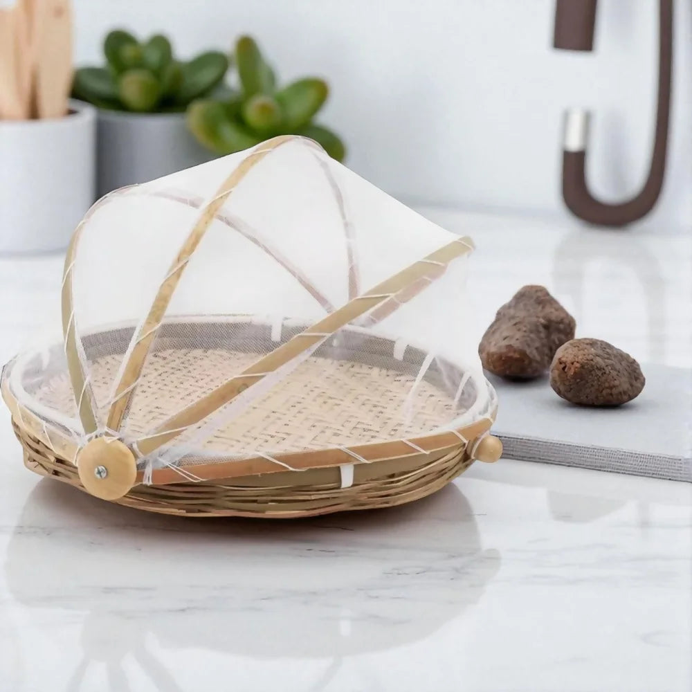 Cesto Porta Pães e Bolos com Cobertura Retrátil