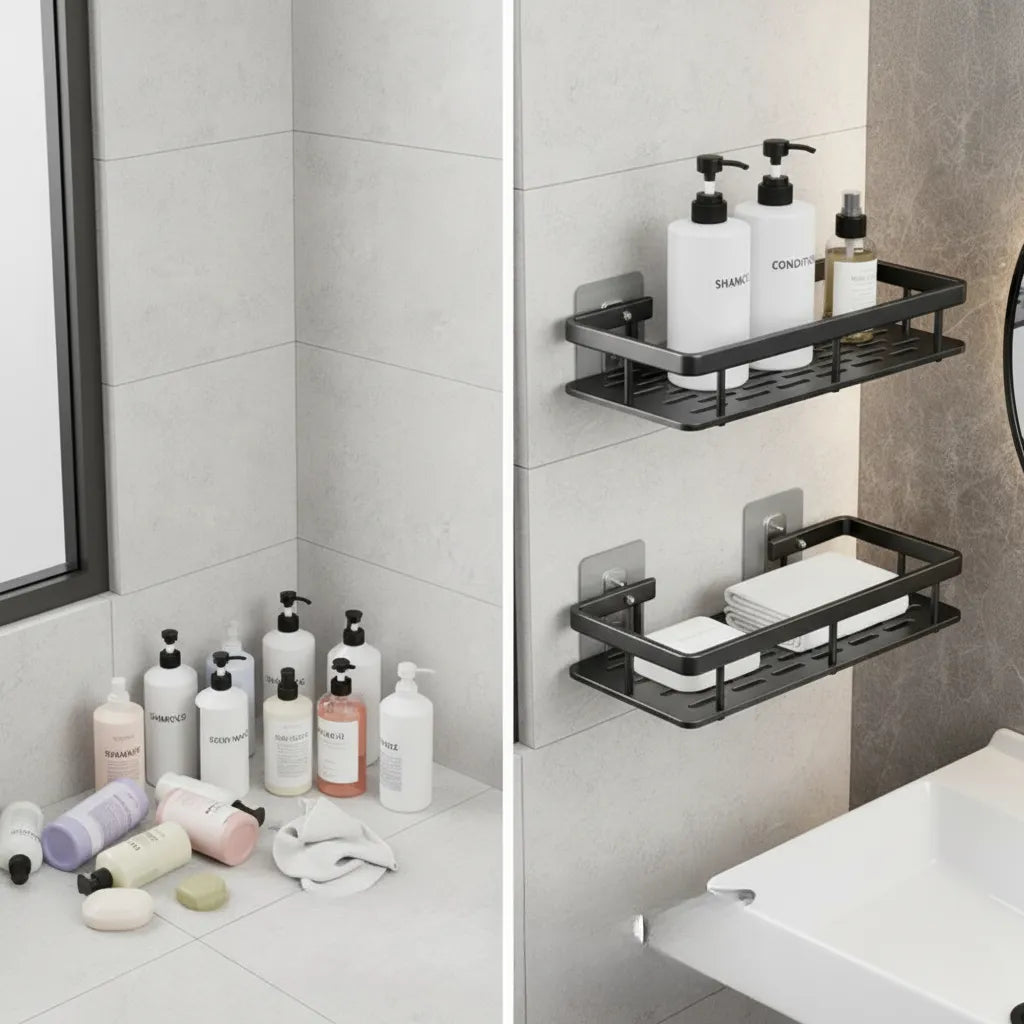 Kit 2 Prateleiras Para Banheiro Porta Shampoo