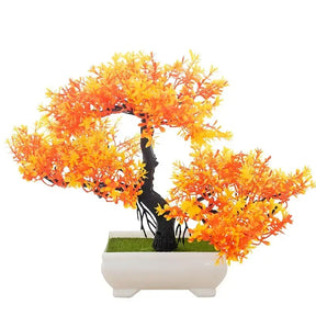 Bonsai de seda artificial, ideal para quem busca plantas decorativas sem manutenção.