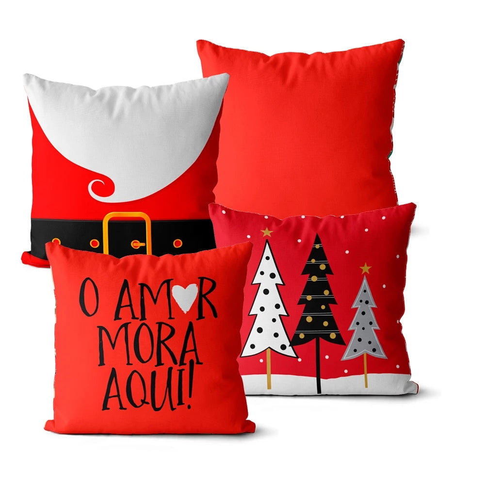 Capas de almofadas decoração natal 42x42 Conjunto 4 Unidades