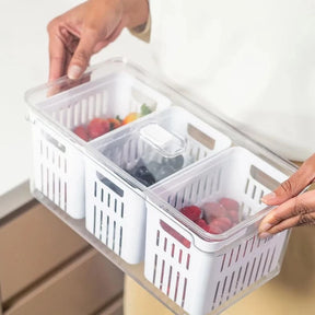 Organizador ClearFresh 5L – Kit com 3 Cestos Naturais