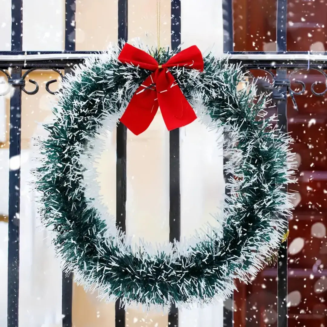 Guirlanda De Natal Enfeite Com Laço Vermelho