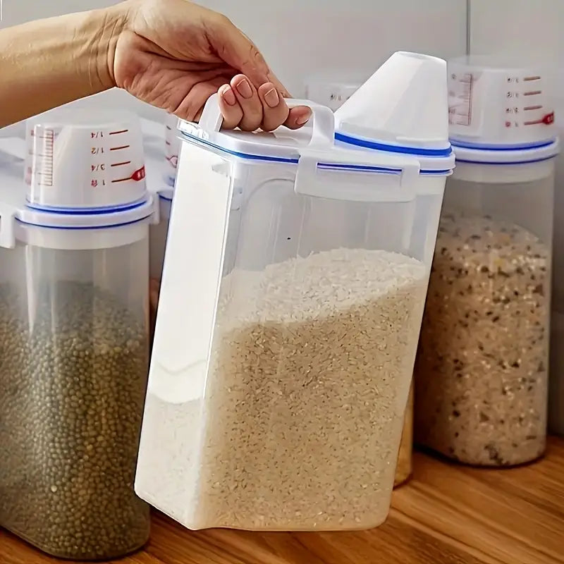 Kit 3 Potes Hermético 2L Com Medidor Organizador De Alimentos