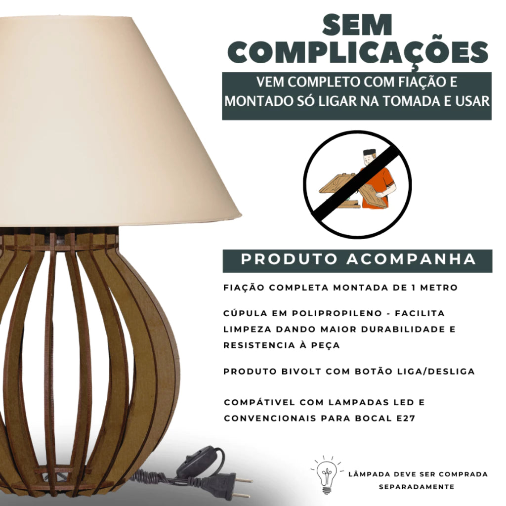 Kit 2 Abajures La Finesse com Cúpula – Elegância e Sofisticação para Sua Decoração