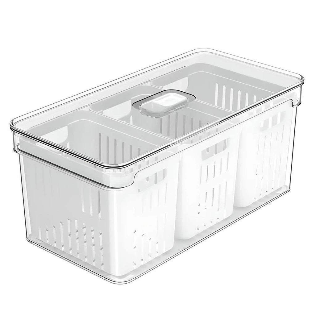 Organizador ClearFresh 5L – Kit com 3 Cestos Naturais