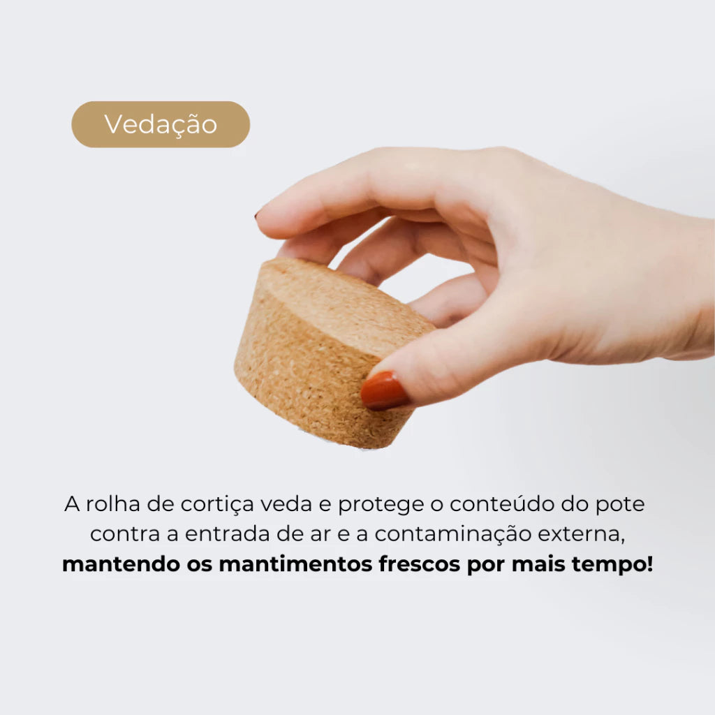 3 Potes de Vidro 810ml com Tampa de Rolha e Adesivos para Café, Açúcar e Biscoitos
