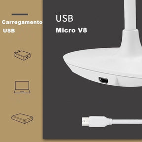 Luminária De Mesa Recarregável Flexível Sem Fio